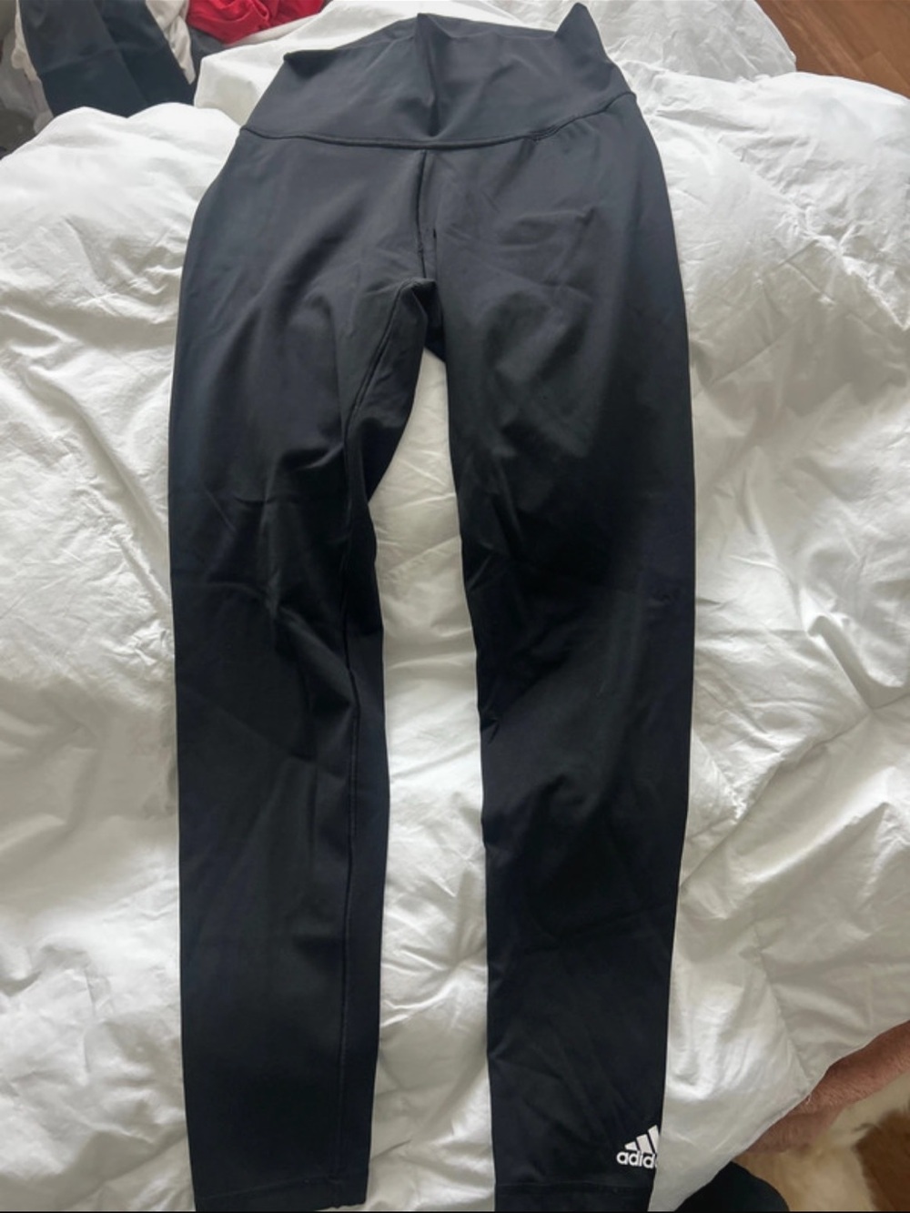 adidas Black Women's High-Rise Leggings with Logo